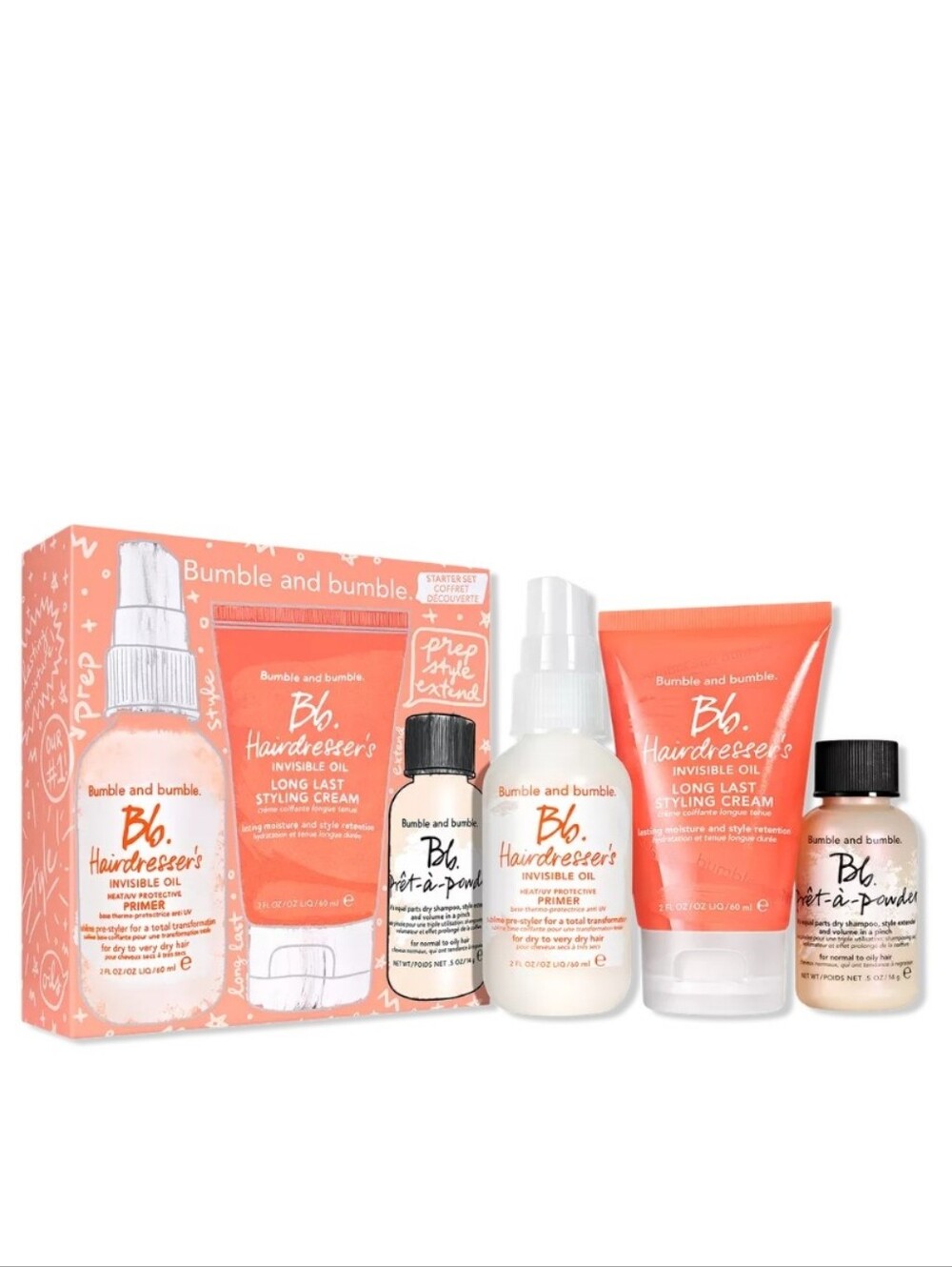 NIB Bumble & Bumble Prep Style Extend Starter 3 Pc Set Kit